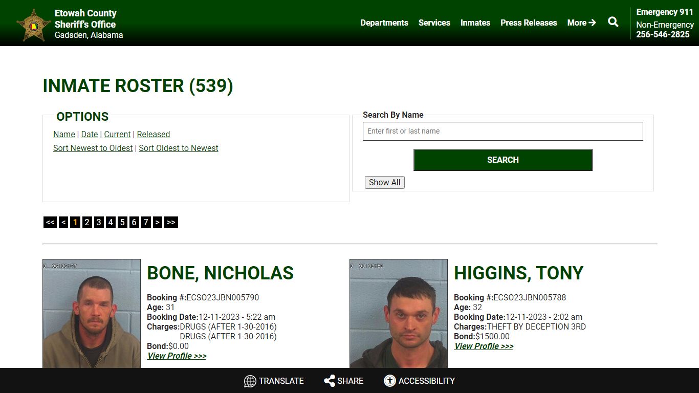 Inmate Roster - Current Inmates Booking Date Descending - Etowah County ...